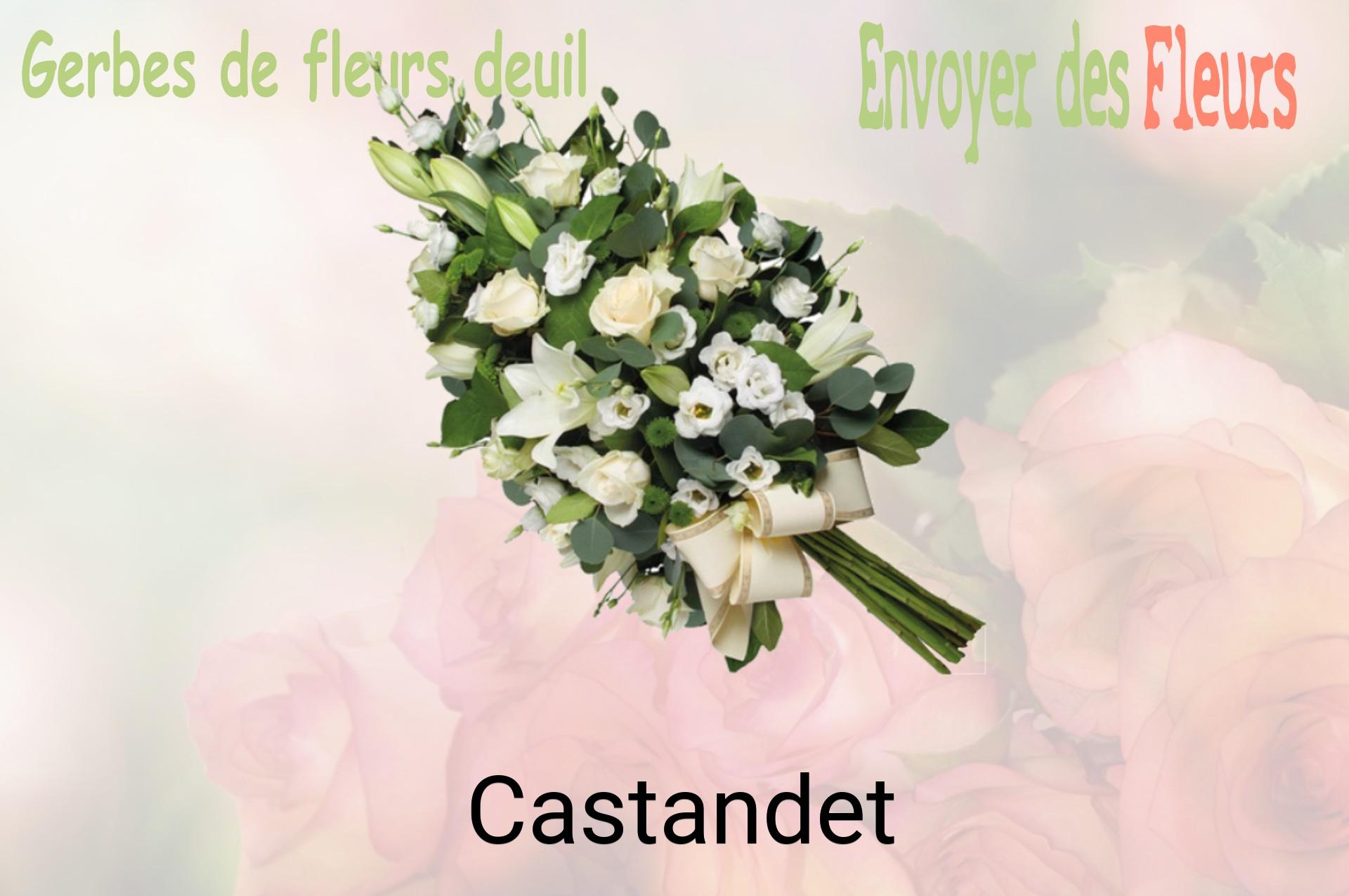Gerbe de fleurs de deuil livrée à Castandet